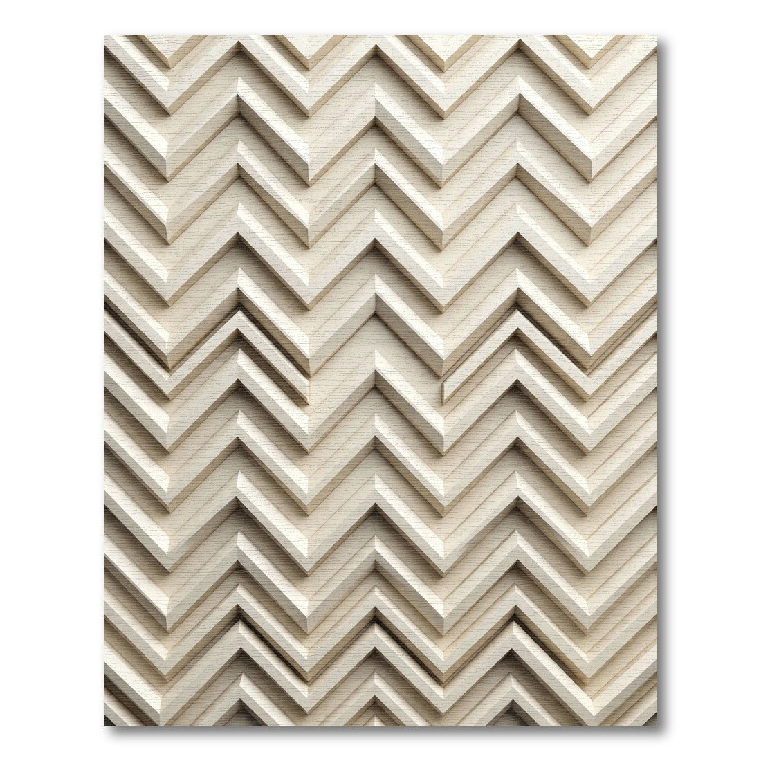 Light Beige Chevron Layered Rug