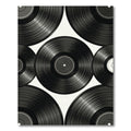 Monochromatic Retro Vinyl Record Grid Rug