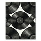 Monochromatic Retro Vinyl Record Grid Rug