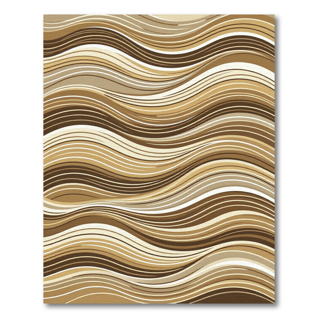 Melange Of Natural Hues Fluid Waves Rug