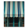 Teal and Navy Blue Vertical Stripe Rug