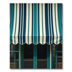 Teal and Navy Blue Vertical Stripe Rug