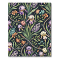 Dark Botanical Iris and Hyacinth Garden Rug