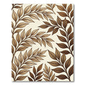 Brown Leafy Branches On Cream Background Rug