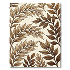 Brown Leafy Branches On Cream Background Rug
