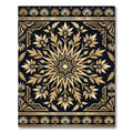 Golden Egyptian Lotus Geometric Art Rug