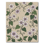 Elegant Lilac Starburst Vine Cream Rug
