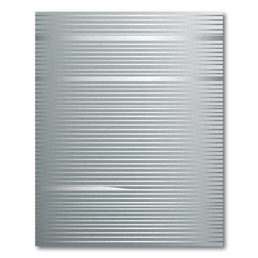 Minimalist Metallic Silver Horizontal Striped Rug