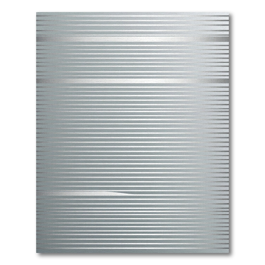 Minimalist Metallic Silver Horizontal Striped Rug