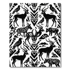 Black and White African Wildlife Art Rug