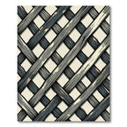 Neutral Gray Interlocking Lattice Weave Rug