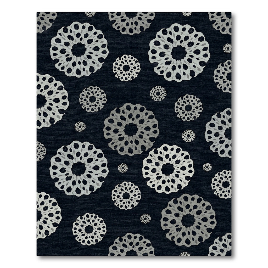Monochromatic Sunburst Mandala Medallions Rug