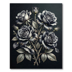 Dramatic Black Rose Garden Arrangement Rug