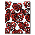 Bold Heart Shaped Red Rose Art Rug