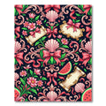 Pink Watermelon Floral Scroll Rococo Rug