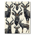 Earthy Gray Antelope Animal Portrait Rug
