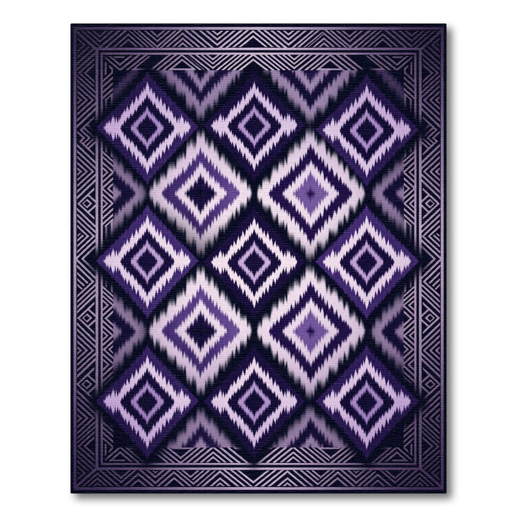 Purple Diamond Tribal Frame Rug