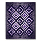 Purple Diamond Tribal Frame Rug
