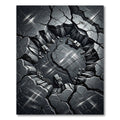 Dark Gray Quarry Excavation Scene Rug