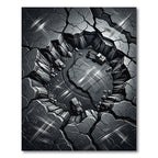 Dark Gray Quarry Excavation Scene Rug