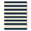 Navy Cream and Beige Linear Stripe Rug