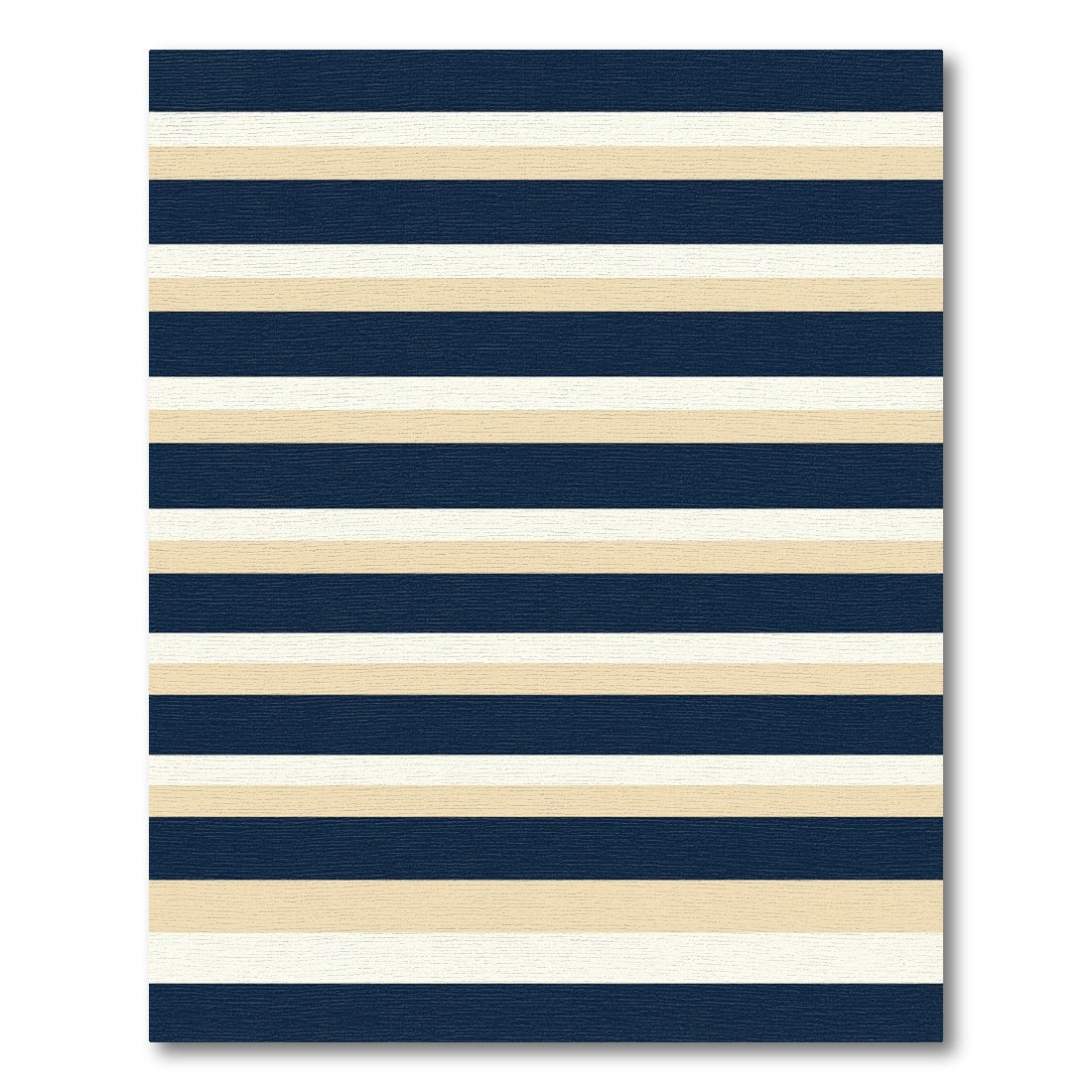 Navy Cream and Beige Linear Stripe Rug