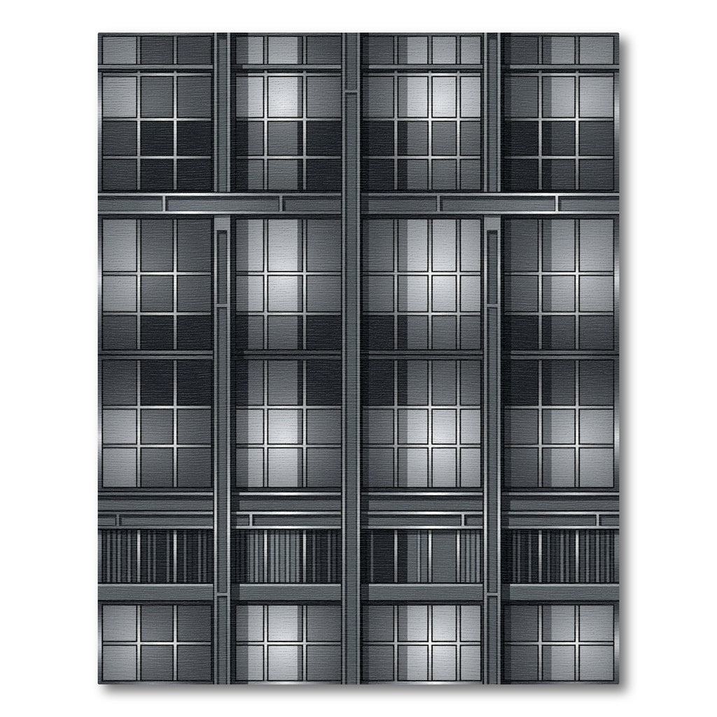 Modern Metallic Grid Window Panels Rug