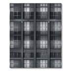 Modern Metallic Grid Window Panels Rug