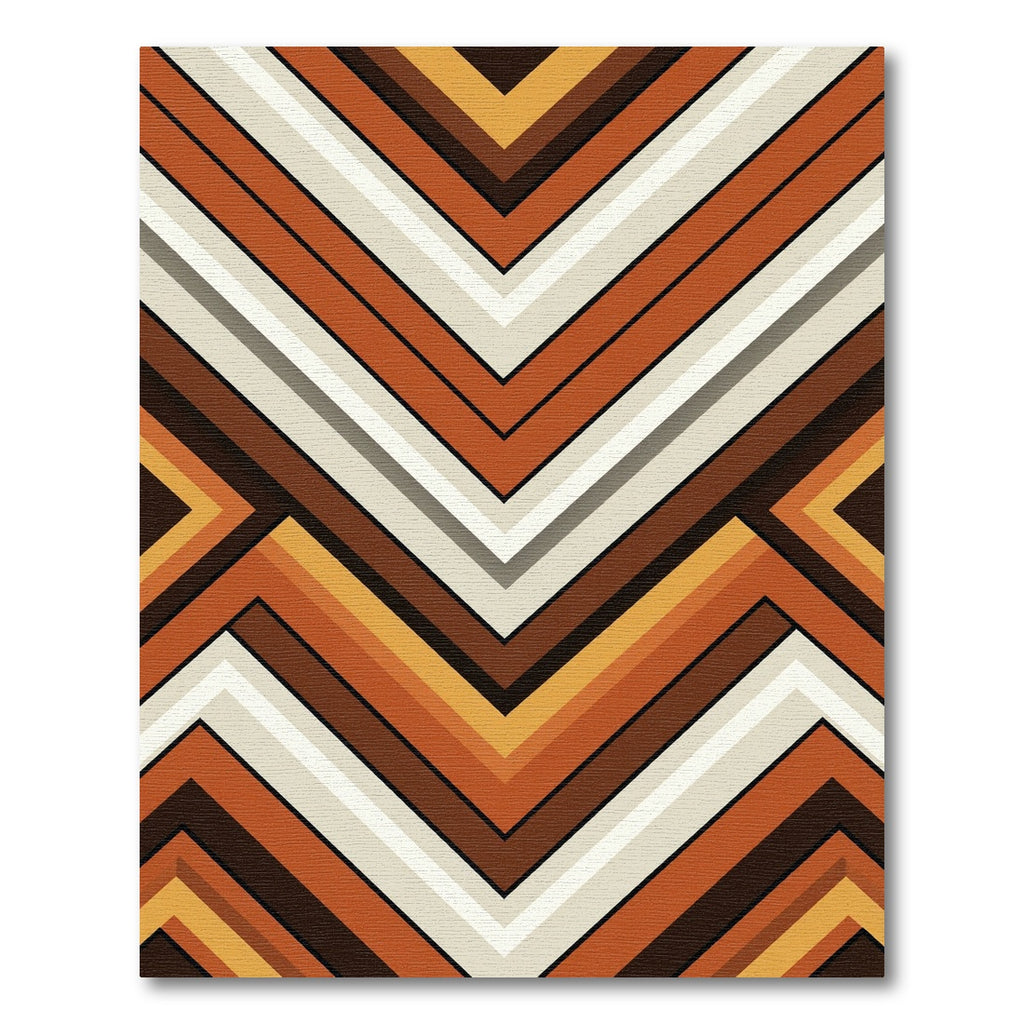Mid Century Retro Earthy Chevron Rug