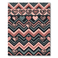 Earthy Chevron Heart Geometric Tapestry Rug
