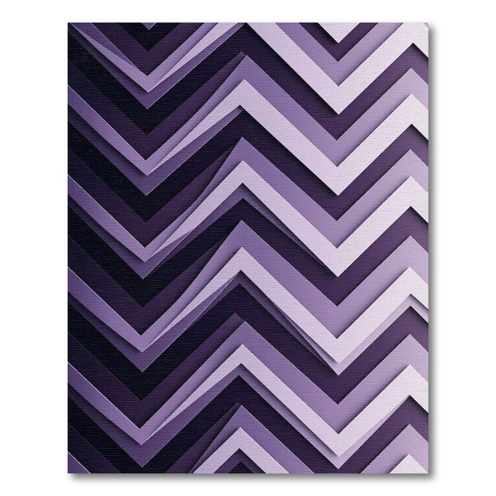 Modern Violet Chevron Layered Zigzag Rug