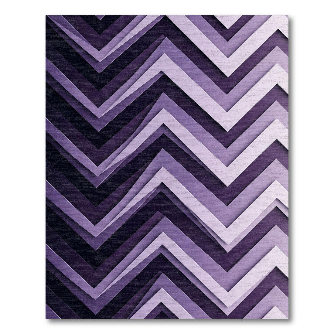 Modern Violet Chevron Layered Zigzag Rug