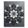 Monochromatic Gray Layered Petal Mandala Rug