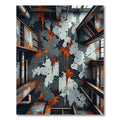Industrial Distressed Charcoal and Rust Abstract Rug