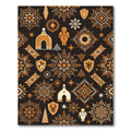Earthy Amber Folk Celestial Geometric Rug