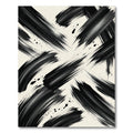 Modern Black Ink Abstract Brushstroke Rug