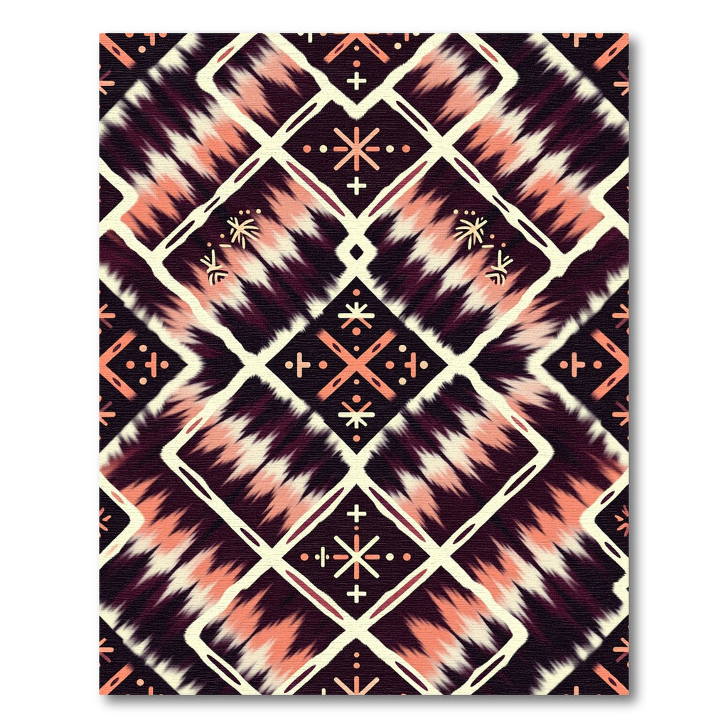 Cream Coral Jagged Diamond Rug