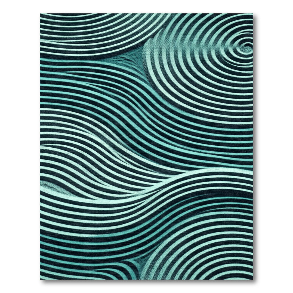 Aqua Swirl Ribbed Wave Rug