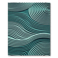 Aqua Swirl Ribbed Wave Rug