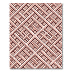 Geometric Rose Gold Interlocking Lattice Rug