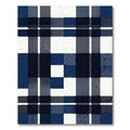 Navy and White Plaid Checkered Rug