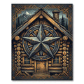Rustic Log Cabin Star Mountain Rug