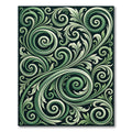 Emerald Green Swirling Vine Arabesque Rug