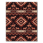 Terracotta Dog Tribal Geometric Rug