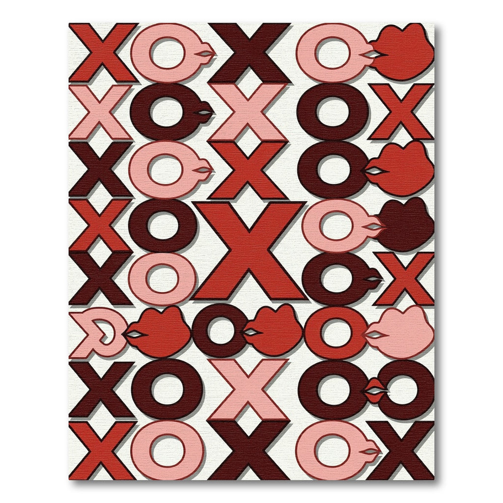 Red XOXO Kiss Lips Collage Rug