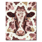 Brown White Cow Face Splatter Rug