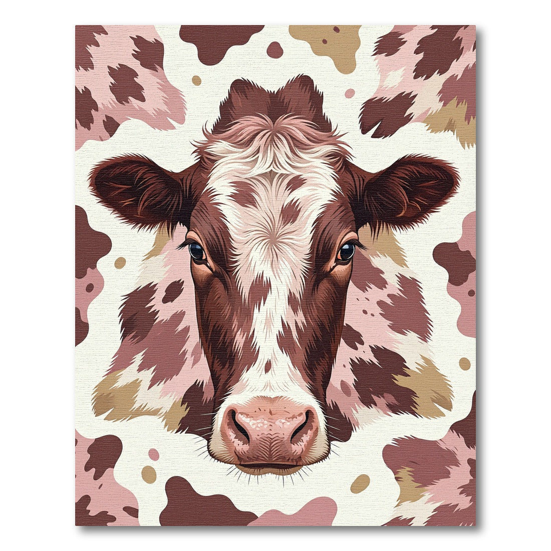 Brown White Cow Face Splatter Rug