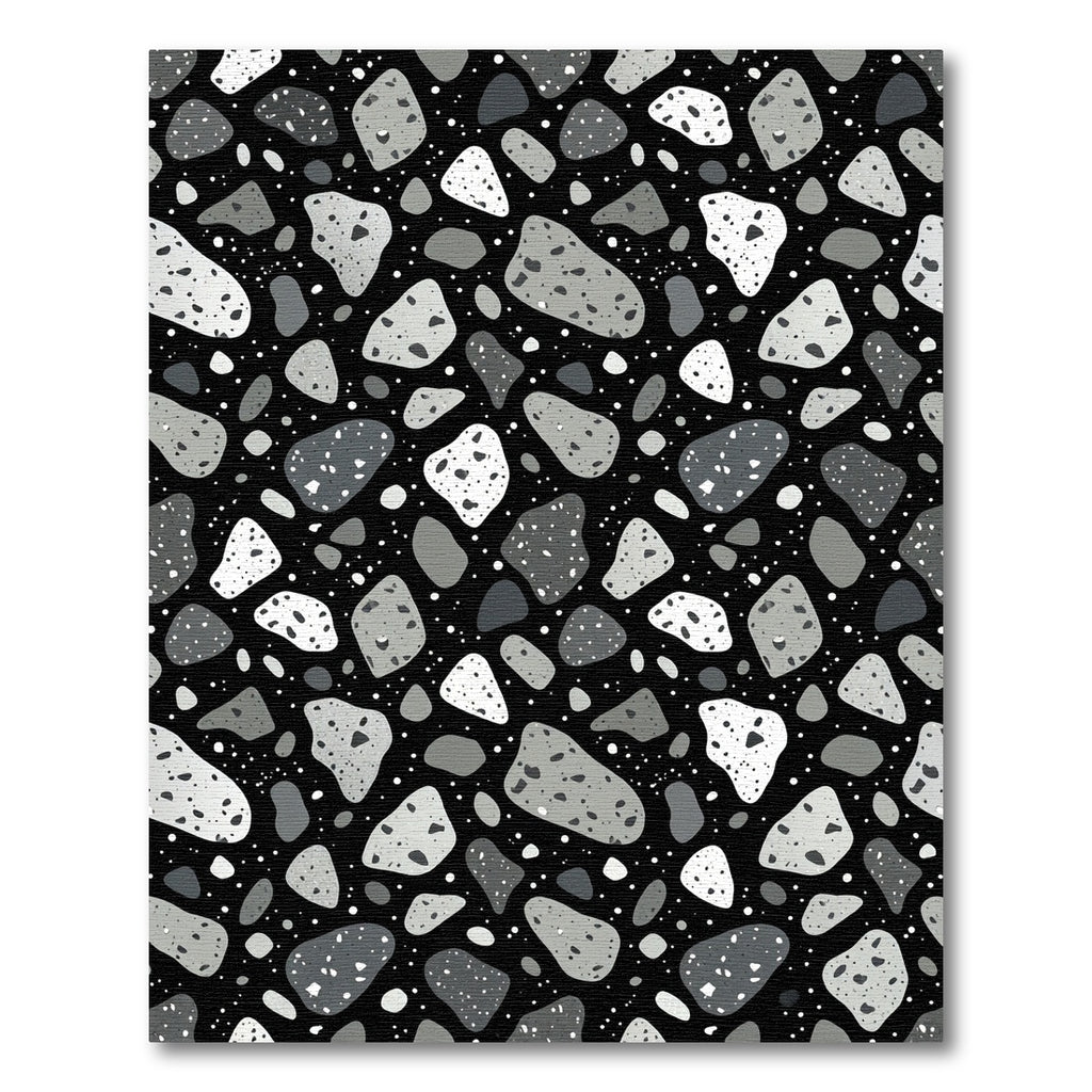 Monochromatic Terrazzo Stone Splash Rug