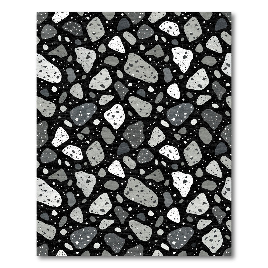Monochromatic Terrazzo Stone Splash Rug