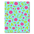 Playful Pink Flower Alphabet Print Rug